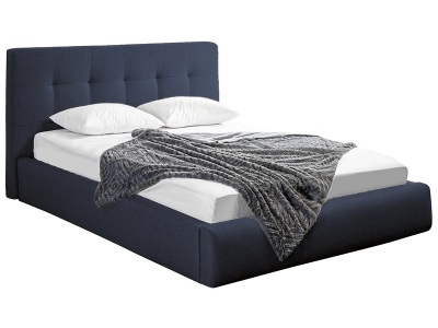 CONFORAMA, Bett 180 x 200 cm NORA Stoff, Bett NORA 180x200cm Stoff dunkelblau