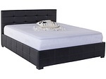 undefined, Bett MONZA BLACK 160x200cm Lederlook schwarz, Bettkasten MONZA BLACK 160x200cm pu schwarz