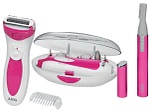 AEG Bomann, AEG - Set 3 in 1 Maniküre/Fusspflege - Epilierer - Bartschneider - weiss und rosa, 