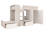 CONFORAMA, Hochbett TRENDY Weiss, Natürliches Holz 90x200 cm, Hochbett TRENDY TRASMAN 90x200cm eiche