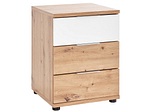 CONFORAMA, Nachttisch 3 Schublade(n) FLORA Eiche, Weiss, Nachttisch FLORA 3 Schubladen 46x42x61cm eiche