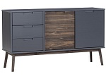 undefined, Kommode NUSSA 2 Türen 3 Schubladen grau anthrazit, holz, 