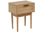 CONFORAMA, Nachttisch AMANA 1 Schublade Spanplatte, Rattan holz, Nachttisch AMANA 1 Schublade 40x29.5x50cm holz