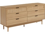 CONFORAMA, Kommode AMANA 3 Schubladen Spanplatte, Rattan holz
