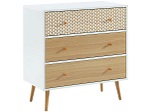 CONFORAMA, Kommode CAPUCINE 3 Schubladen Spanplatte weiss, bedruckt, holz, Kommode CAPUCINE 3 Schubladen 39.5x78x80cm weiss