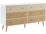 CONFORAMA, Kommode CAPUCINE 3 Schubladen Spanplatte weiss, bedruckt, holz, Kommode CAPUCINE 6 Schubladen 39.5x150x80cm weiss