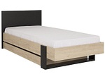 CONFORAMA, Bett DUPLEX Kastanie, Schwarz 90x200 cm, Gami Jugendbett »DUPLEX« Einzelbett