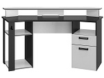 CONFORAMA, Gaming Schreibtisch INVADERS dunkelgrau, weiss, Schreibtisch «Stream», mit LED, grau/schwarz