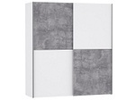 CONFORAMA, Schrank 2 Tür(en) Schiebendetür(en) Schublade(n) LINE Weiss, Beton, Schwebetürenschrank LINE weiss 2 Türen