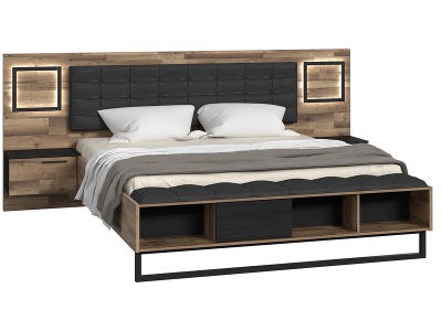 CONFORAMA, Bett 160 x 200 cm SIRIUS Dekor, Bett SIRIUS 160x200cm Dekor eiche