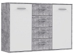 CONFORAMA, Kommode ANTUZA 2 Türen 4 Schubladen weiss, beton, 