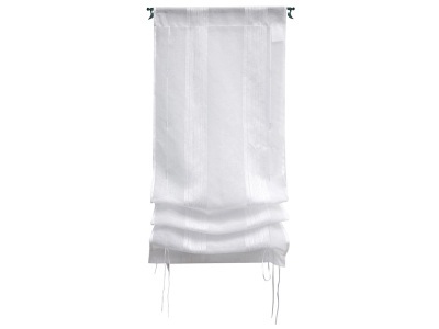 CONFORAMA, Vorhang RAYURE Durchsichtig Gestreift Weiss Tunnel Polyester 60 x 120 cm, 