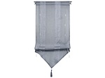 CONFORAMA, Vorhang RAYURE Durchsichtig Gestreift Grau Tunnel Polyester 45 x 90 cm, 