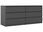 CONFORAMA, Kommode VICKY BLACK 6 Schubladen schwarz