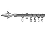 undefined, Vorhangstange für die Verglasung Metall silber, 