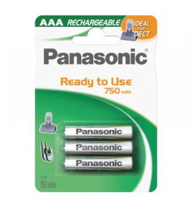 Panasonic, Panasonic DECT Akku 3x LR03 AAA 750mAh Batterien, Panasonic DECT Akku 3x LR03 AAA 750mAh Batterien