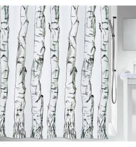 Spirella, Spirella - Duschvorhang Wood - Schwarz 180 x 180 cm, spirella Duschvorhang »Wood 180 x 180 cm/200 cm«