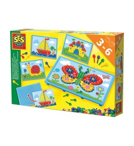 SES CREATIVE, SES creative Mosaikbrett MILAN mit Vorlagen in bunt, 