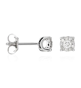 Le Diamantaire, Ohrstecker Brillant Luciana 05 - Weissgold 18g - Diamanten 05 Karat - 06 x 06 cm, 