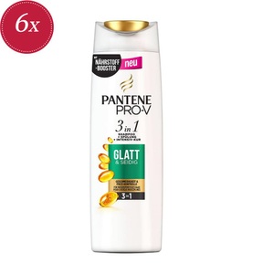 Pantène, Pantene - Shampoo Pro V Smooth & Silky - 6 x 250 ml, Pantene Pro-V 3in1 Shampoo