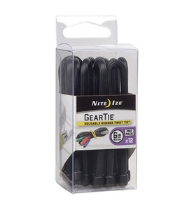 Nite Ize, Nite Ize - Wiederverwendbarer Metalldraht Twist Tie 6''™ - Schwarz, Nite Ize GearTie 6'' ProPack schwarz Kabelbinder