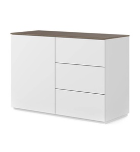 temahome, Temahome - Sideboard Join 120H2 - Braun und Weiss, Temahome - Sideboard Join - weiss/nussbaum - Holzwerkstoff - 120/50/84 cm