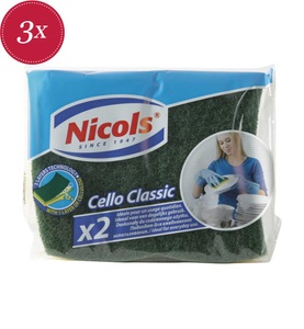 Nicols, Nicols - 3 x 2er-Set Schwämme Classic - Grün, Nicols Schwamm Cello Classic 2 Stück