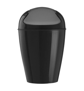 Koziol, Koziol Swingeimer DEL XXS Schwarz 0.9 l, Tisch-Abfalleimer Del XXS plastikmaterial schwarz / H 18,7 cm - 0,9 l - Koziol schwarz en plastikmaterial