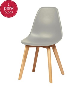 Bobochic - 6er-Set Stühle Sacha - Grau und Hellbraun - Hellbraun und Grau