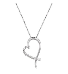 Le Diamantaire, Anhänger Tender Heart Weissgold Diamanten 0.06 Karat, 