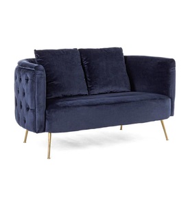 Bizzotto, Bizzotto - 2-Sitzer Sofa Tenbury - Dunkelblau, Sofa Tenbury 2-Sitzer blau