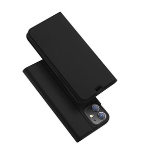 Apple, Dux Ducis - iPhone 12 Mini Flip Wallet Cover Leder Tasche - Schwarz, 
