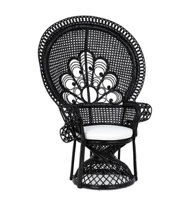 Bizzotto, Bizzotto - Sessel Peacock - Schwarz, Gartensessel mit Kissen Peacock schwarz