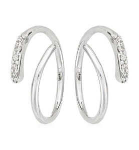 Atelier du diamant, Atelier du Diamant - Ohrringe Joli Tourbillon Diamant - Silber, 