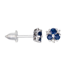 Le Diamantaire, Ohrringe Three Little Sapphires - Weissgold Diamanten 0.03 kt Saphire 033 kt, 