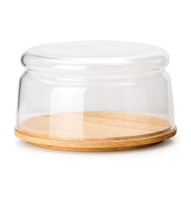 Continenta, Continenta - Käseplatte 16 cm - Hellbraun, Käseglocke flach, 2tlg. 16 x H 9cm