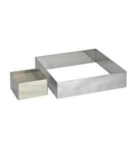 de Buyer, 1x Tortenring quadratisch 8x8cm H: 4.5cm, Tortenring quadratisch 8x8cm H:4.5cm