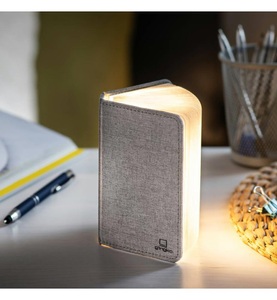 Gingko, Gingko - Stimmungslicht Mini Smart Book Light - Grau, Dekolicht »Gingko Mini Smart Book«