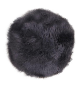 House Nordic - Lammfell-Kissen - Ø 35 cm - Dunkelgrau