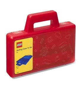 LEGO, LEGO - Baustein-Aufbewahrungsbox to go 041 - Transparentes Rot, LEGO Sortierbox to go, Aufbewahrungsbox