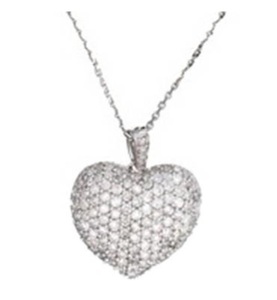 Le Diamantaire, Anhänger Coeur Merveilleux - Weissgold 203g - Diamanten 1 Karat - max. Länge : 43 cm, 