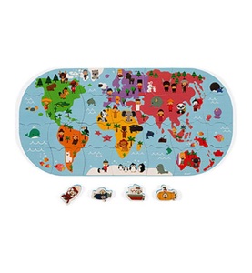 Janod - Puzzle Karte für die Badewanne 47x24cm -