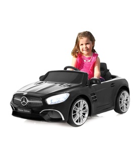 geschenkidee.ch, Mercedes-Benz SL 400 schwarz 12V, Elektroauto für Kinder, 