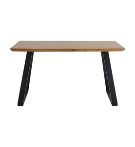 Mobilia, Mobilia - Tisch 140x80 cm - natur, Beine schwarz, Esstisch mit Eiche-Dekor natur 140x80