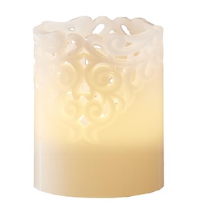 Star Trading, Star Trading Star Trading LED-Kerze Pillar, Star Trading LED-Kerze Pillar Clary Ø 8 x 10 cm, Weiss