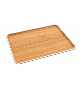 Pebbly, Pebbly - Serviertablett MATTIA - Holz - bambus/weiss - 30/40/2 cm, Serviertablett L, weiss 40x30cm