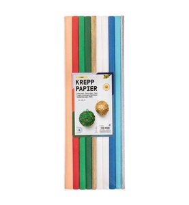 folia, Folia - Krepp-Papierrolle X-Mas 50 x 200 cm, Krepppapier-Rollen X-MAS (50x200cm) 10-teilig