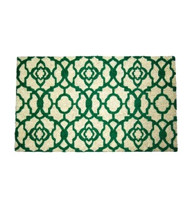 Home, Home - Fussmatte Green Moroccan - 75 x 45 cm - Dunkelgrün und Camel, 