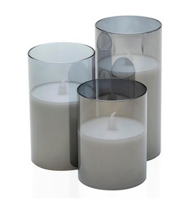Pauleen, Pauleen - LED-Kerzen Set Classy Smokey Ø 75 mm, Pauleen LED-Kerze »LED-Kerzen Set Classy Smoke«