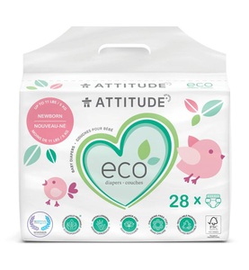 Attitude, Attitude - Windeln Newborn 28 Stk. | bis 5 kg, Attitude Eco Windeln Neugeborene